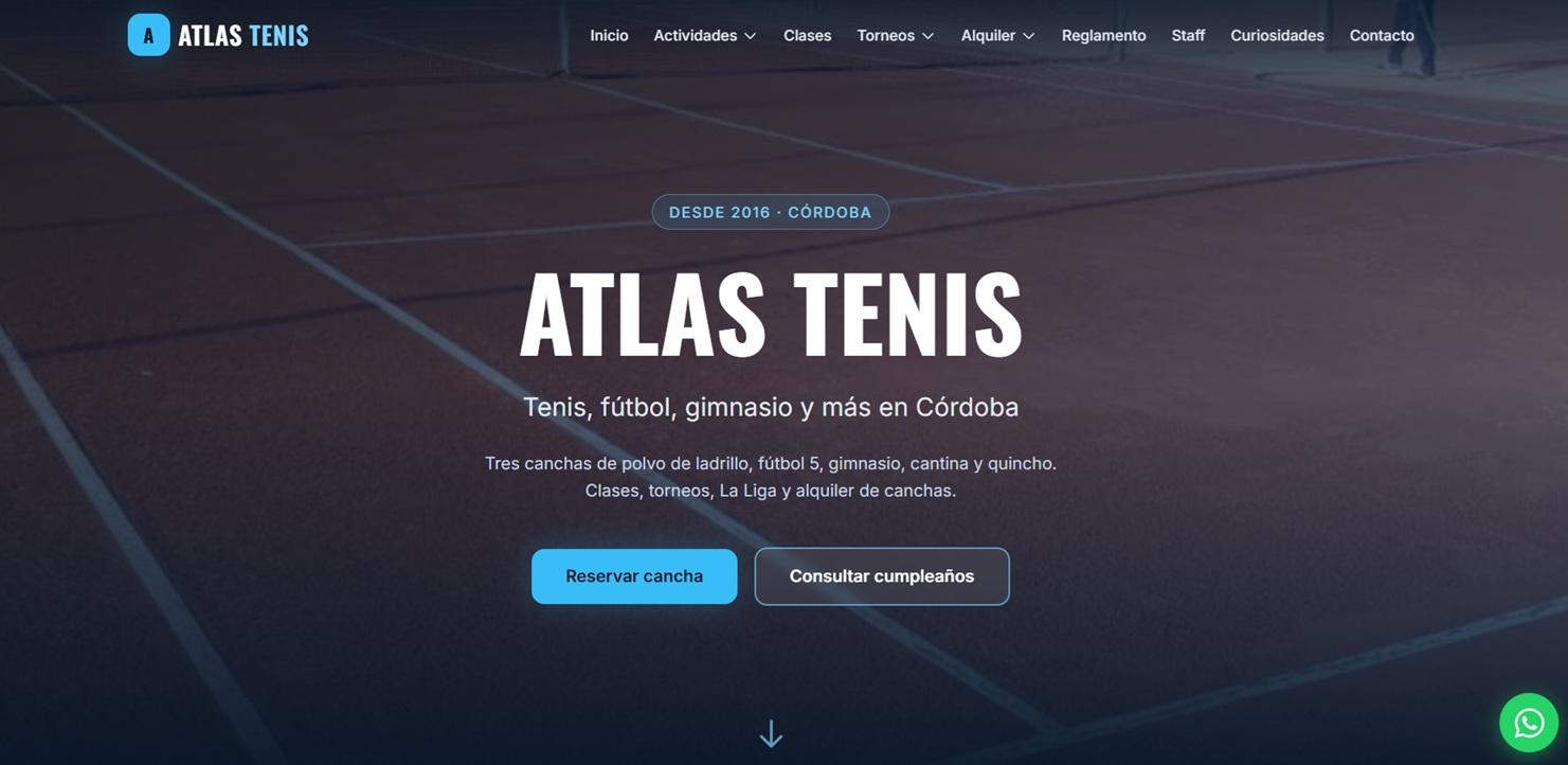 Web para Atlas Tenis