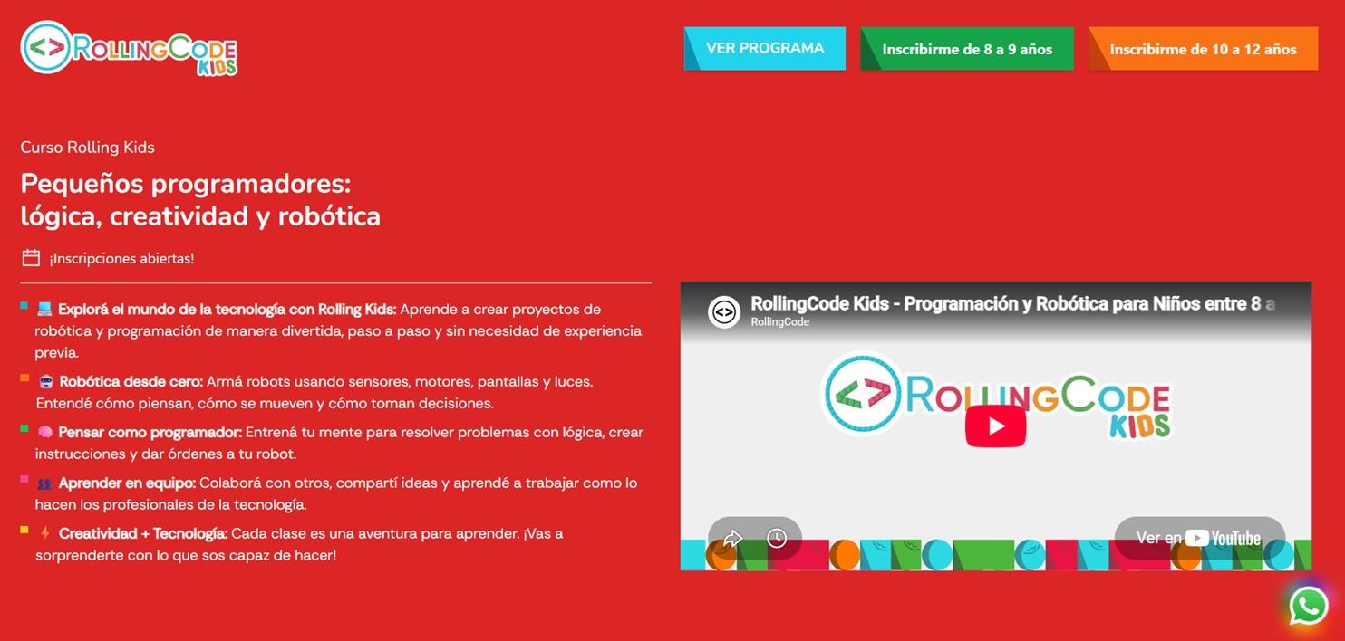 Web de Rolling Code Kids